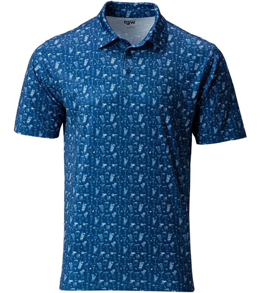 TGW Men's Happy Hour Print Golf Polo