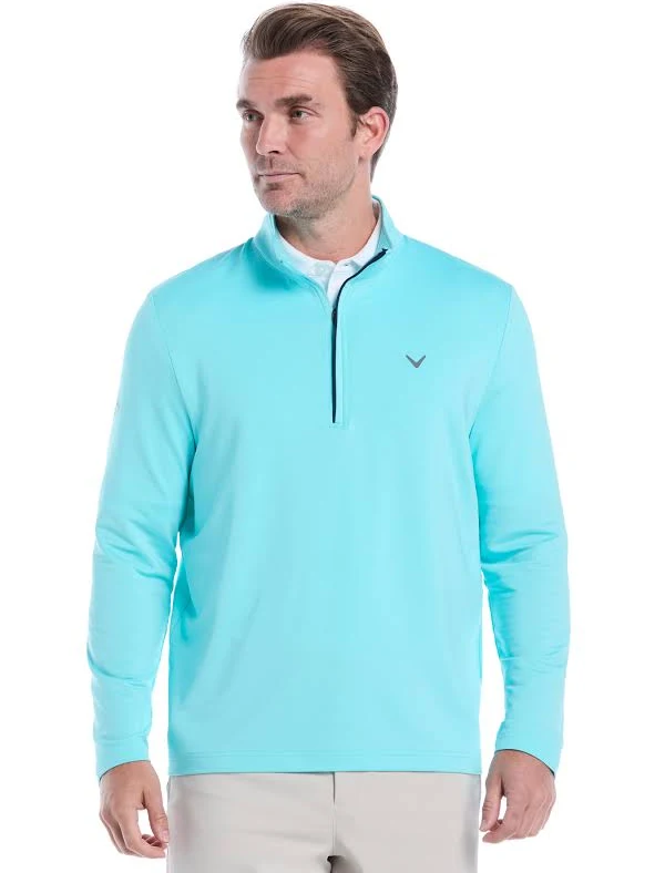 Callaway Men's Solid Sun Protection Quarter Zip Golf Pullover Top